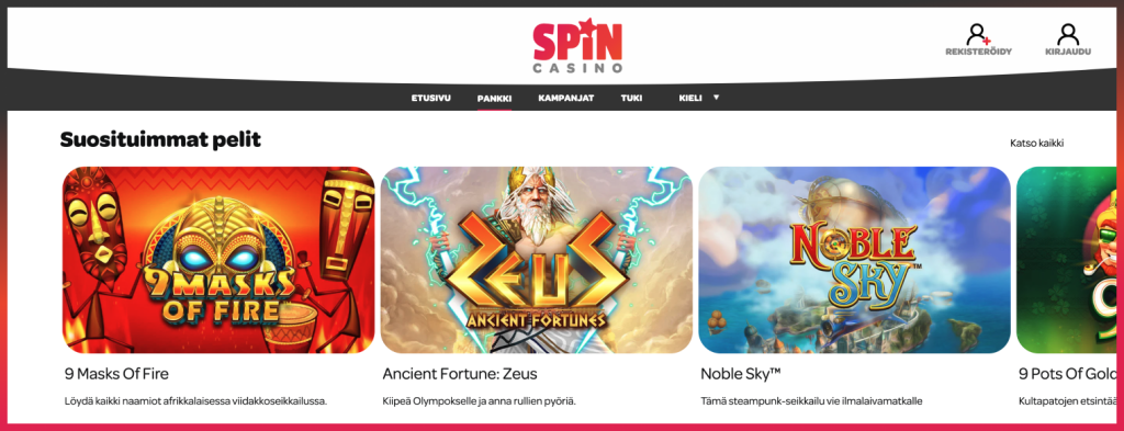 Spin Casino kolikkopelit